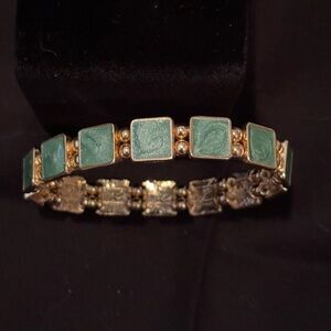 Elegant Gold and Green Bracelet